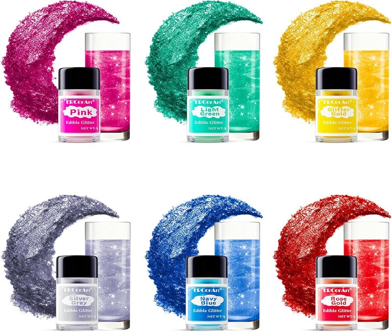 ERCorArt Edible Glitter Set - 6 Colors Luster Dust - Image 1